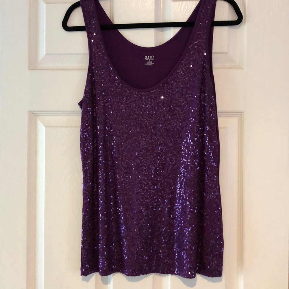 Plum tank top with sequins